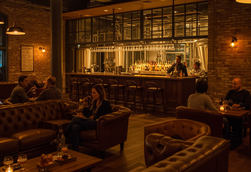 salon elegante para cata sensorial y experiencia cervecera